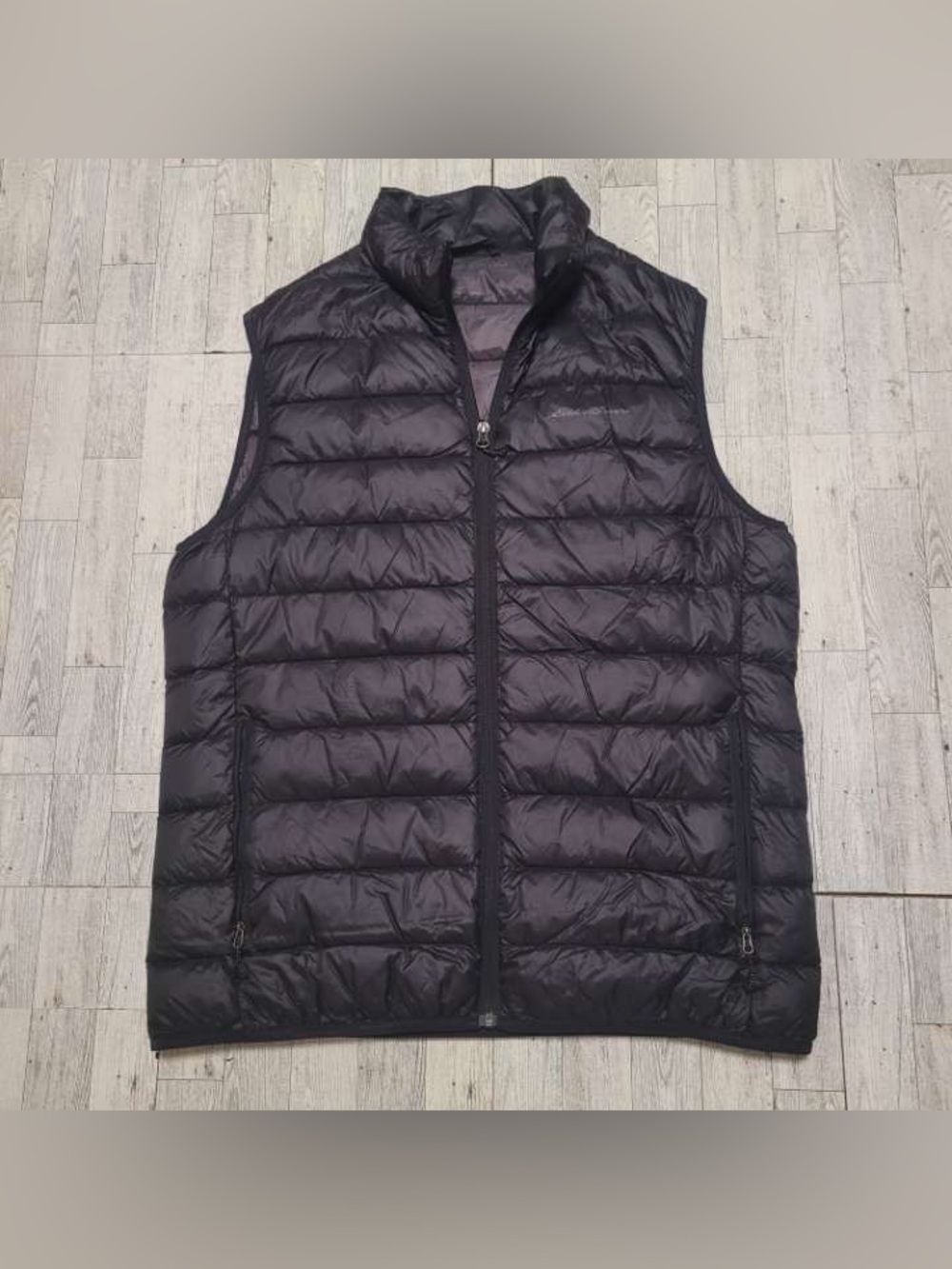 Men's Eddie Bauer Black Goose Down Athletic Puffer Vest Size M